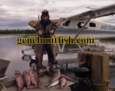 Geno Fishing Salmon In Alaska