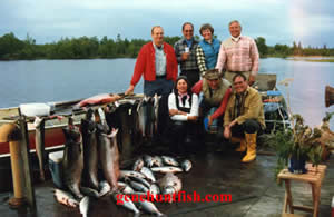 Guest with Geno In Alaska Salmon Fishing